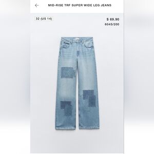 Zara super wide leg patchwork jean